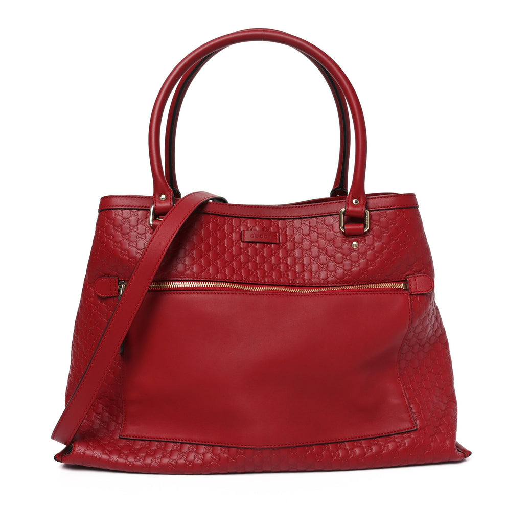 Soft Microguccissima Large Tote Red