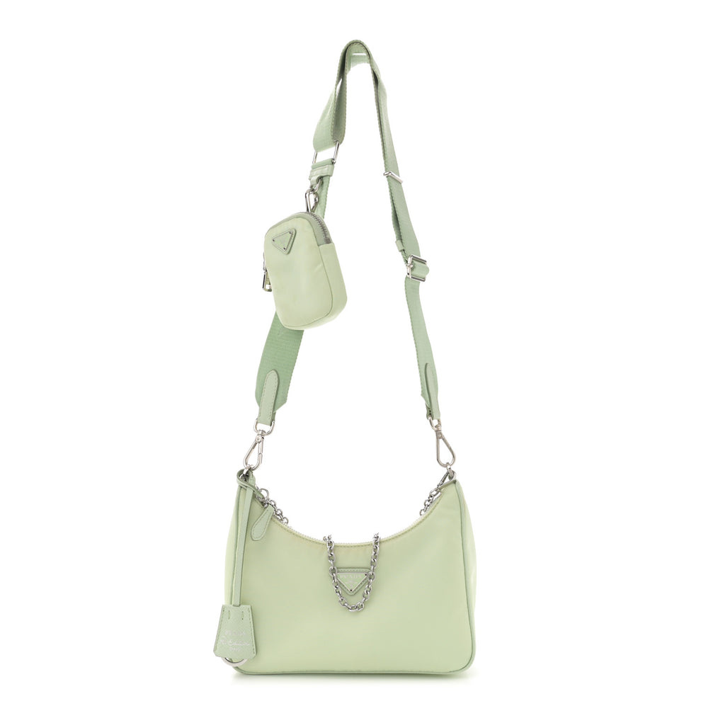 Re-Nylon Saffiano Re-Edition 2005 Shoulder Bag Acqua