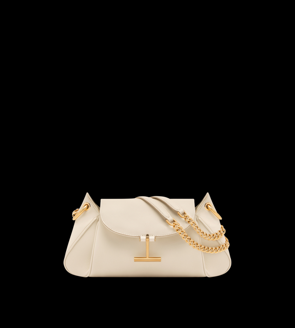 NATURAL GRAIN LEATHER TARA CHAIN SHOULDER BAG