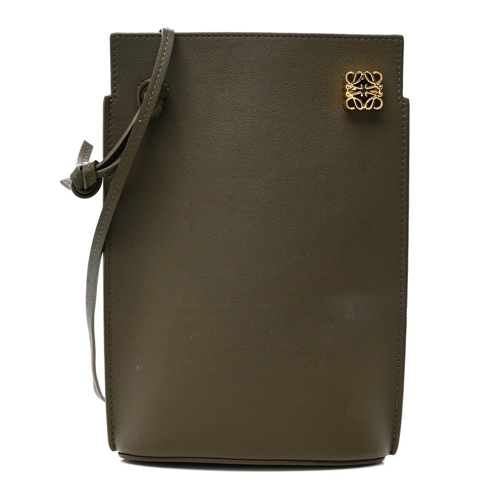 Smooth Calfskin Dice Pocket Khaki Green