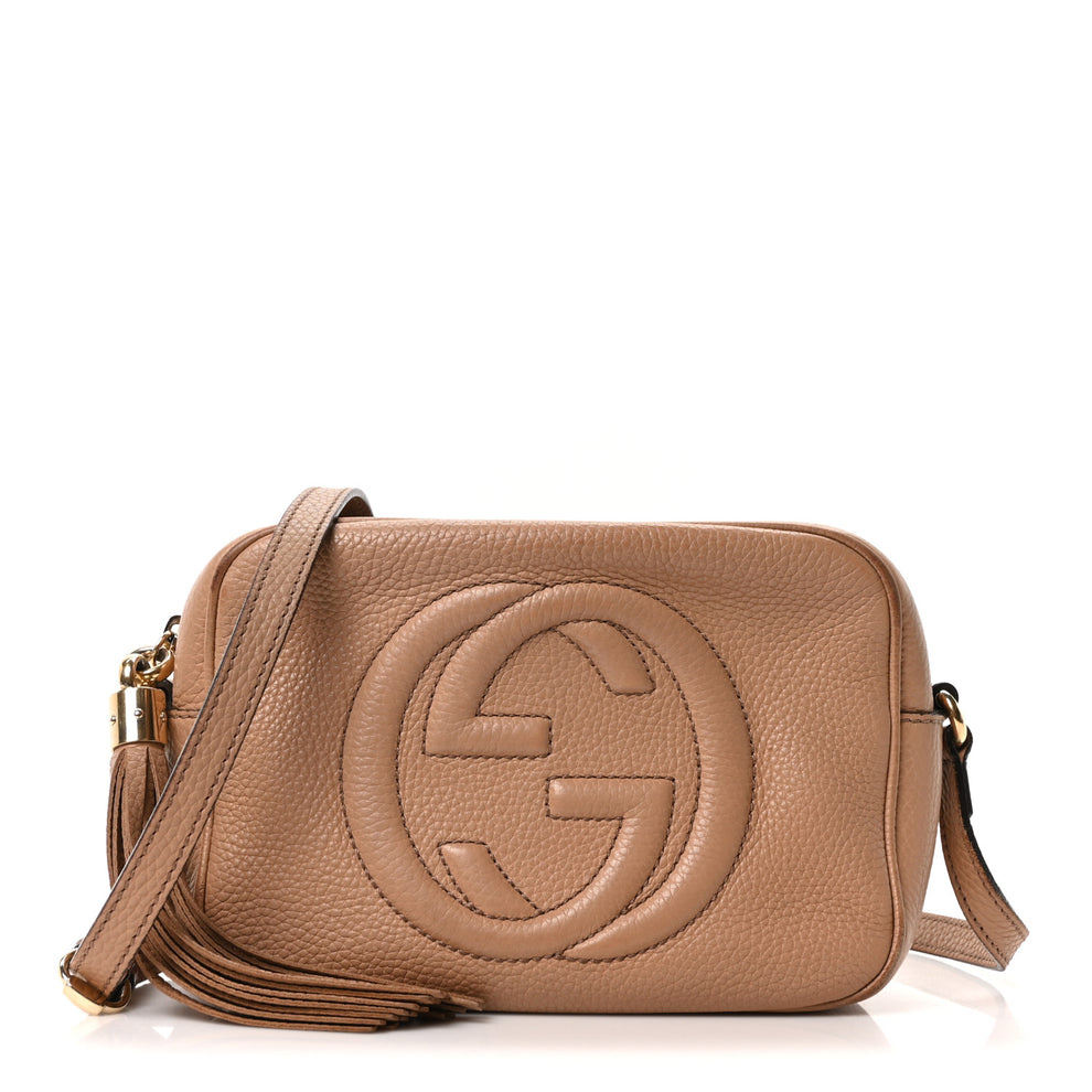 Pebbled Calfskin Small Soho Disco Bag Camelia