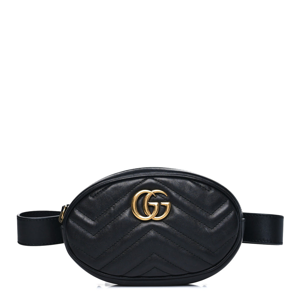 Calfskin Matelasse GG Marmont Belt Bag 95 38 Black