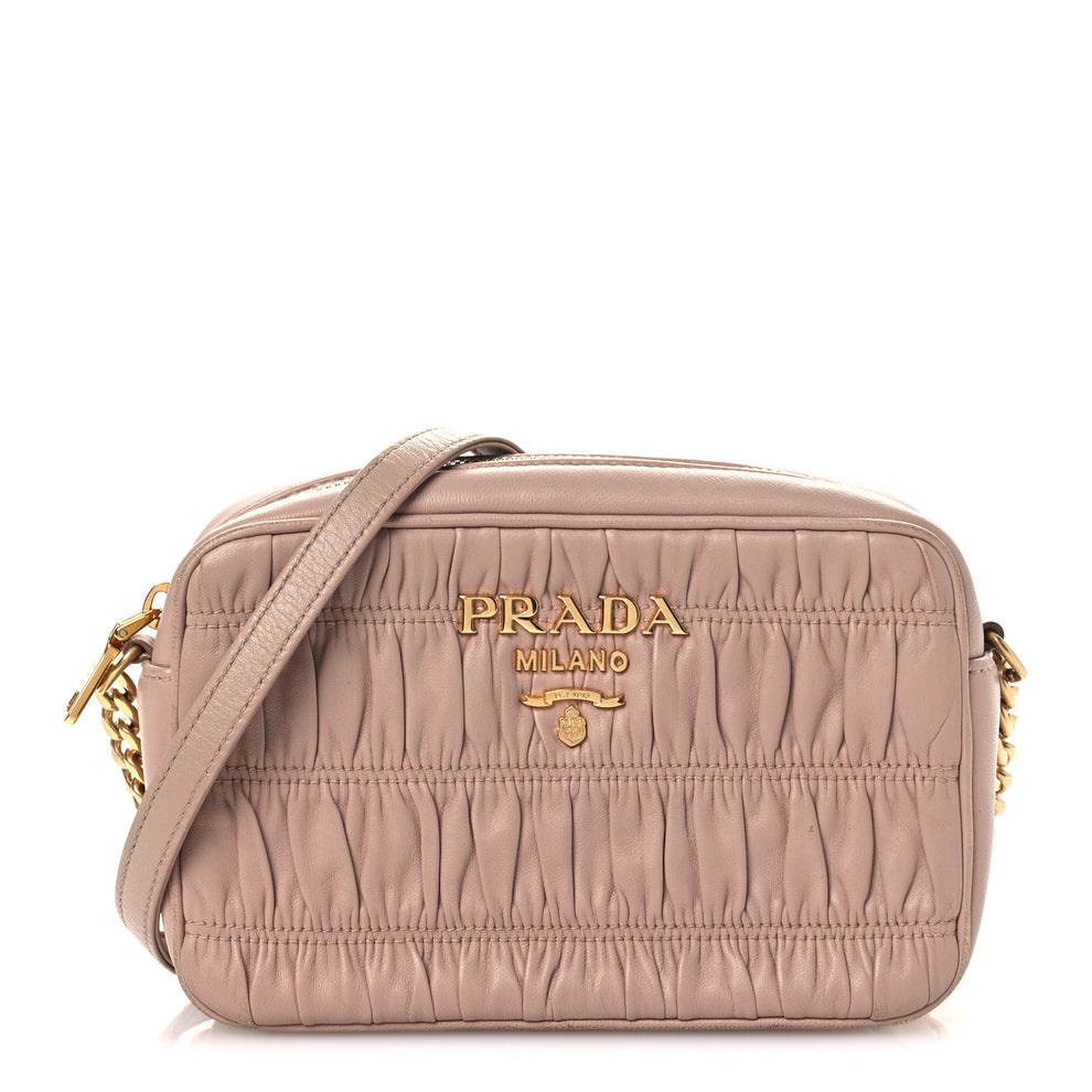 Nappa Gaufre Camera Bag Cipria