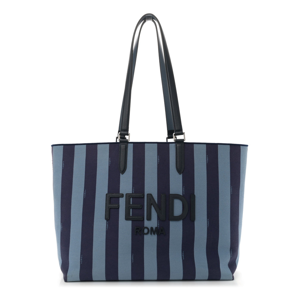 Pequin Vitello Logo Shopper Tote Blue