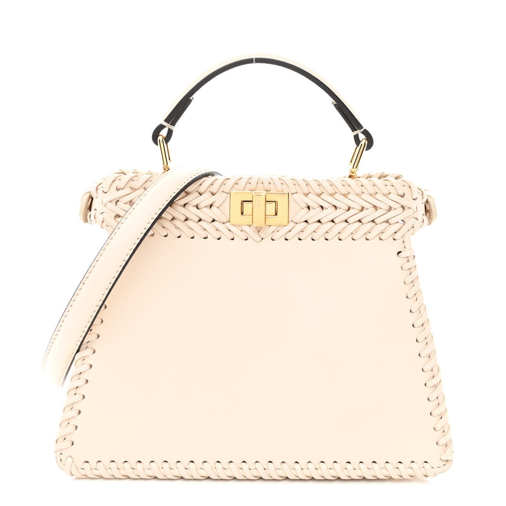 Vitello King Shiny Nappa Intreccio Petite Peekaboo I SEE U Satchel Camelia