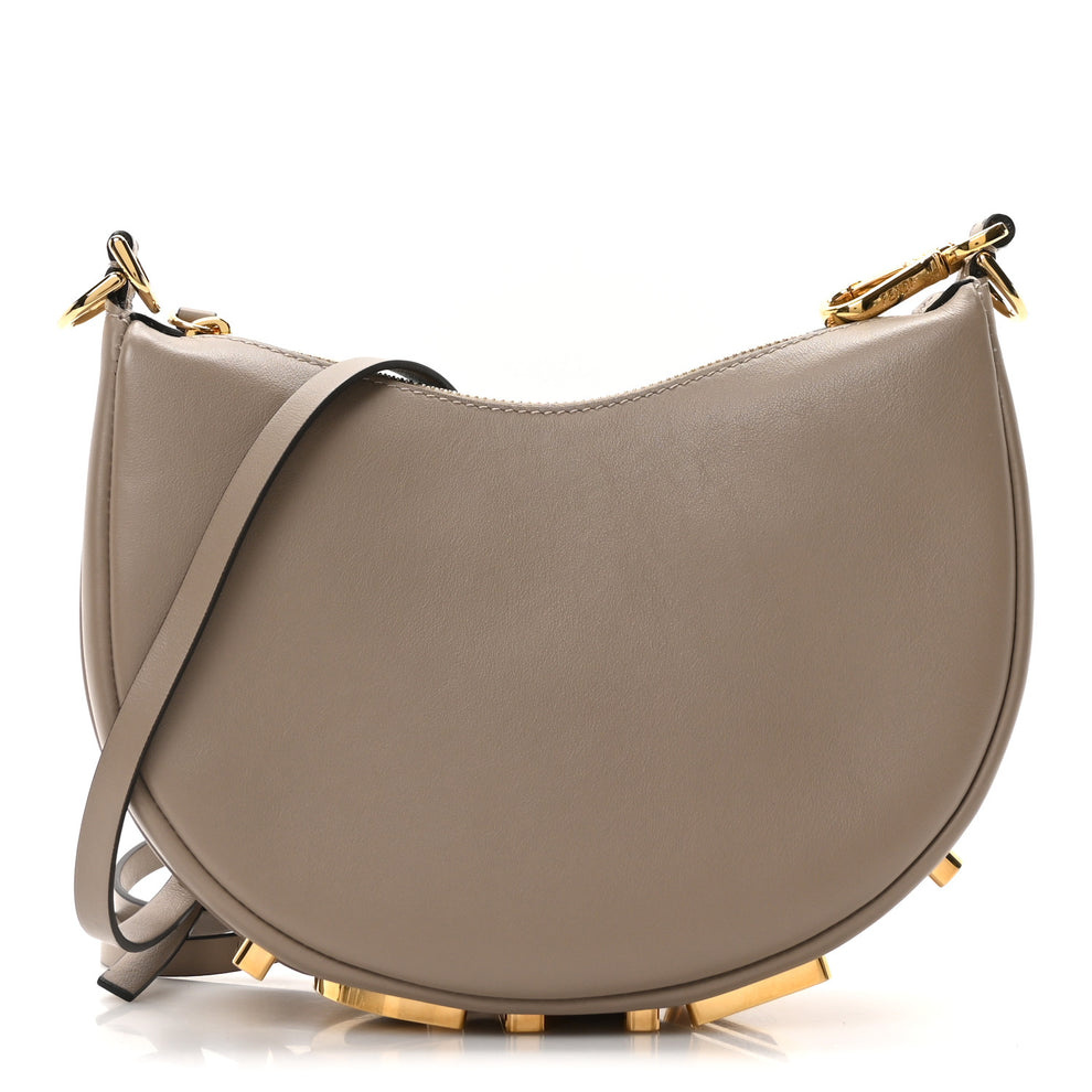 Vitello Grace Matte Mini Fendigraphy Hobo Bag Tortora