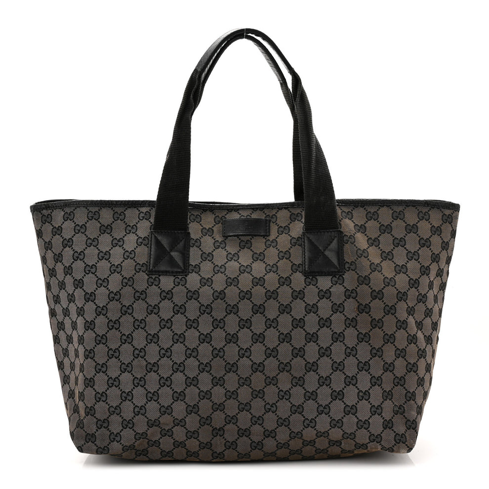 Metallic Monogram Canvas Tote Black