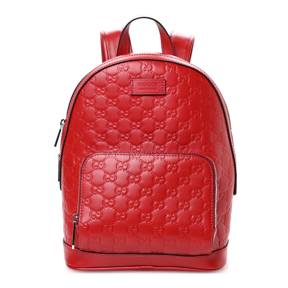 Guccissima Signature Small Day Backpack Hibiscus Red