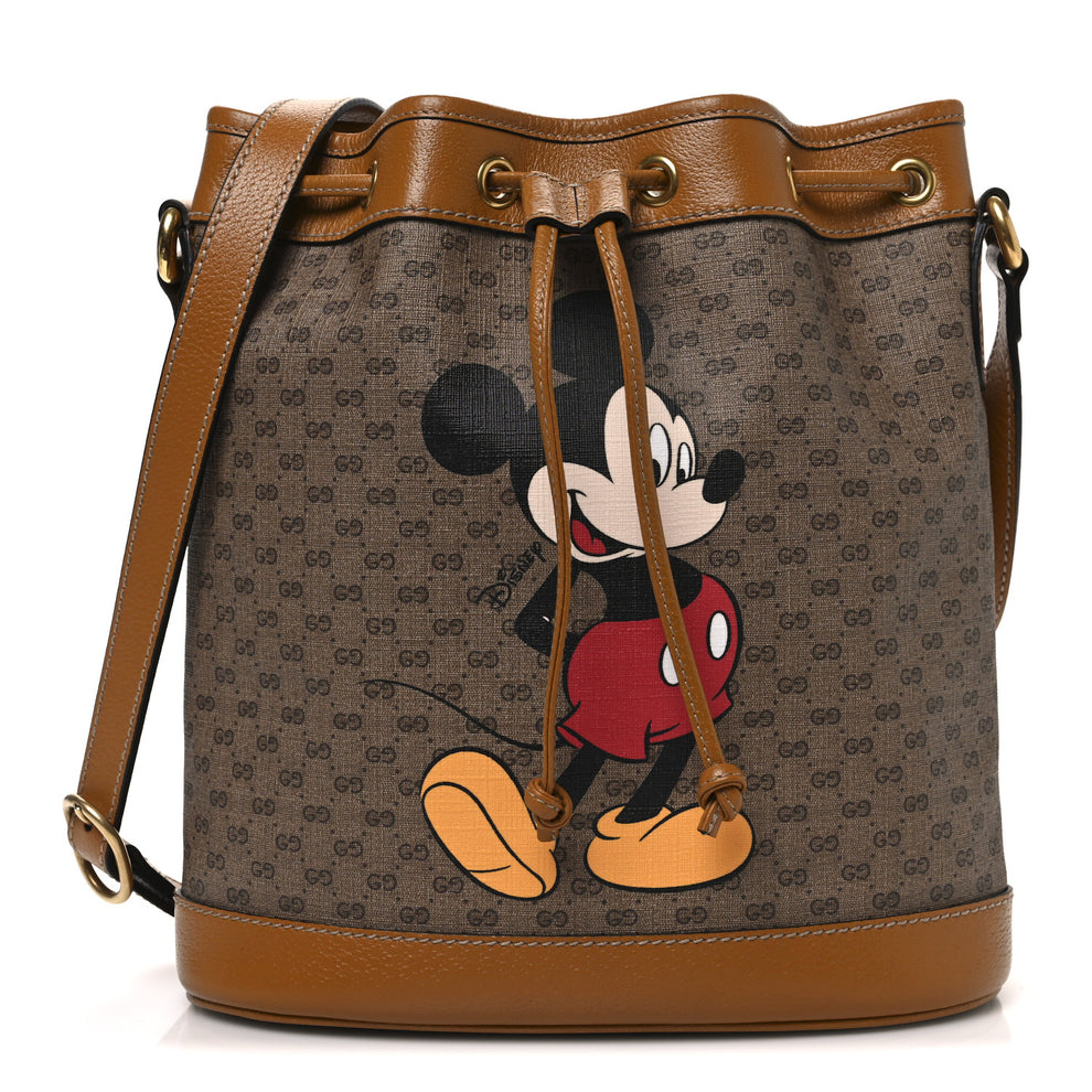 X DISNEY Mini Vintage GG Supreme Monogram Bucket Bag Beige Vintage Sun Oil