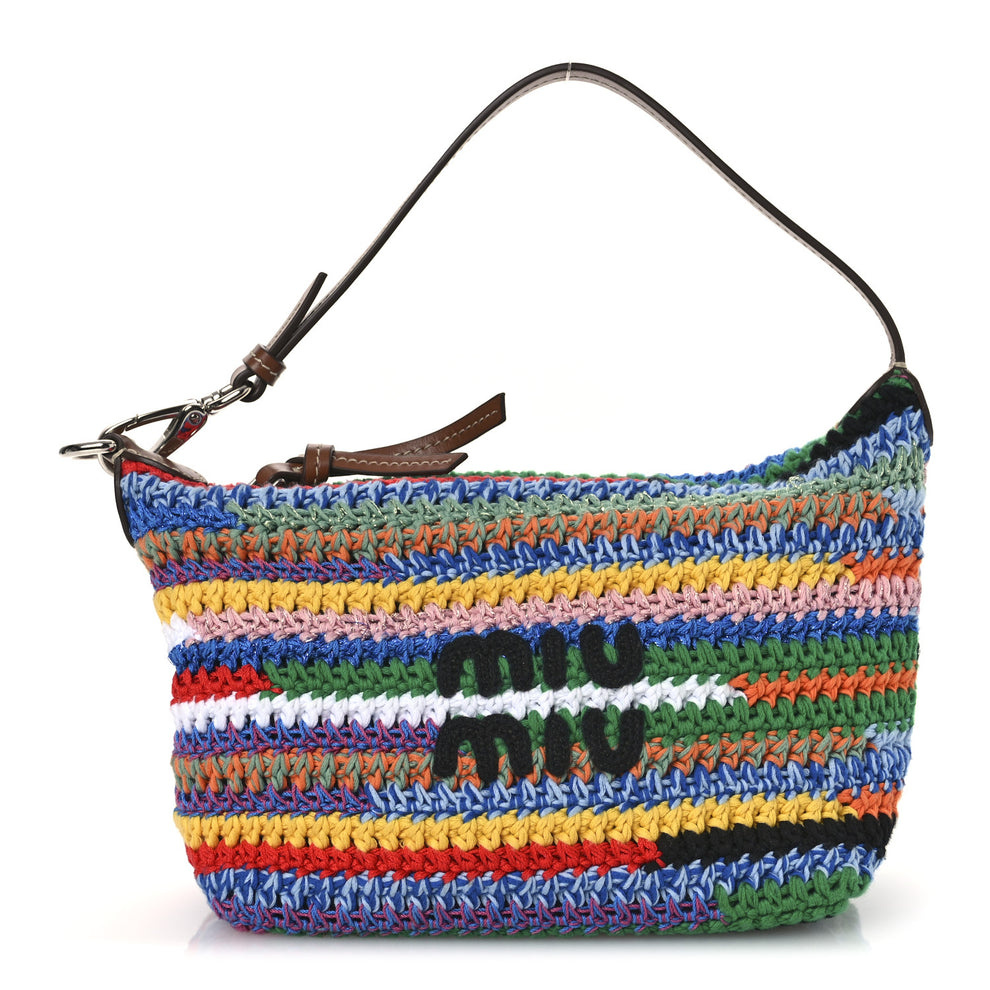 Fabric Crochet Pouch Multicolor