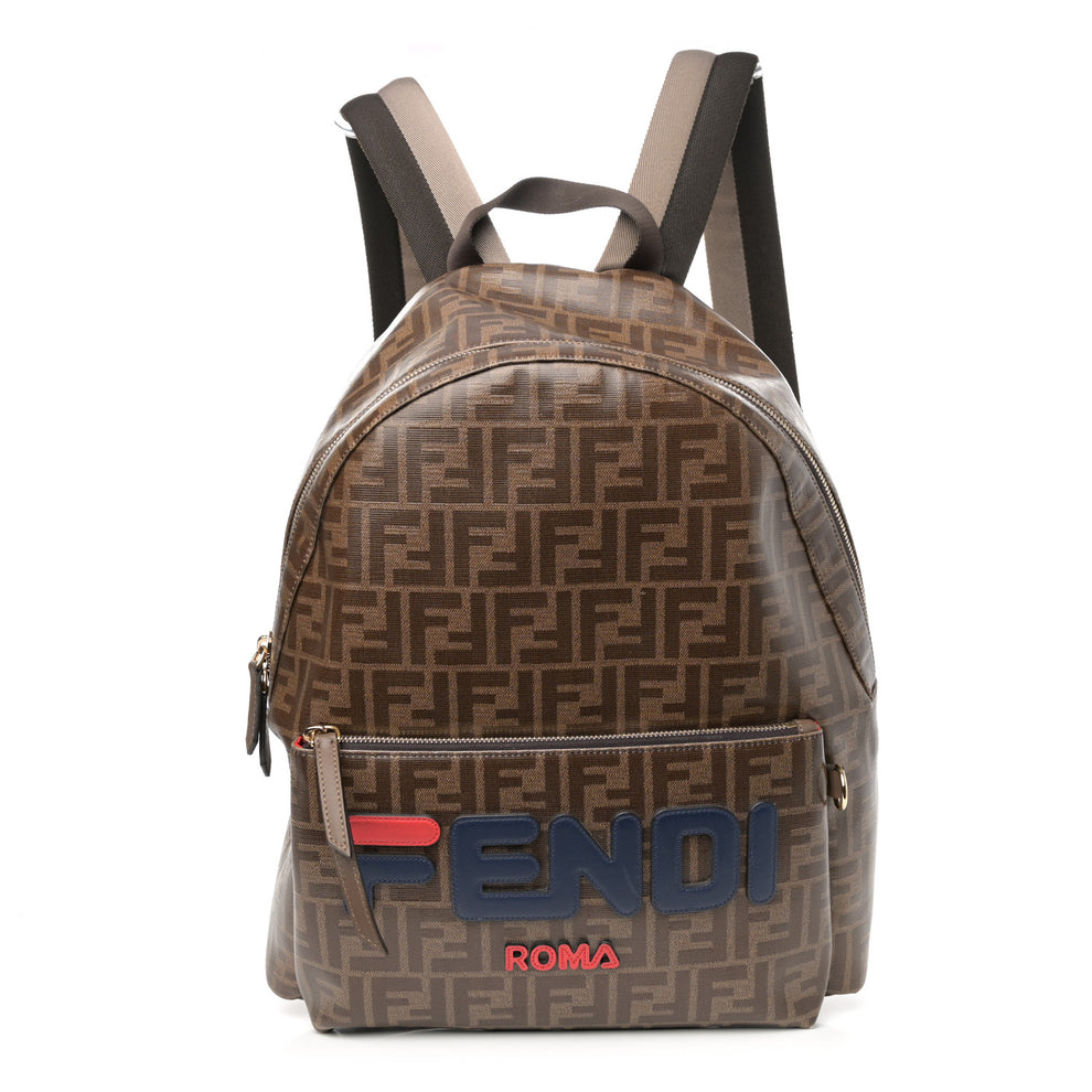 X FILA Glazed Fabric Vitello Century FF 1974 Mania Pouch Pocket Backpack Mogano Panna Blueberry