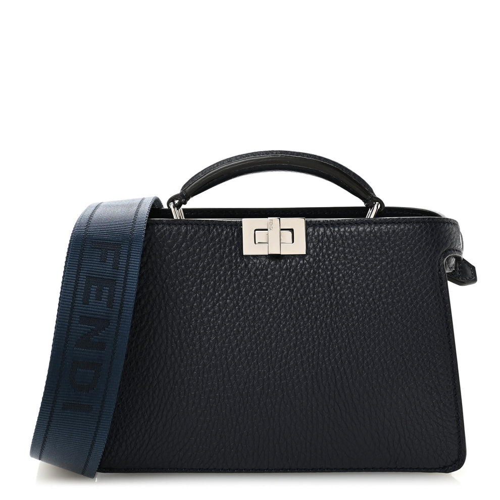 Cuoio Romano Vitello Cover Bi-Color Peekaboo I See U X Cross Satchel Navy