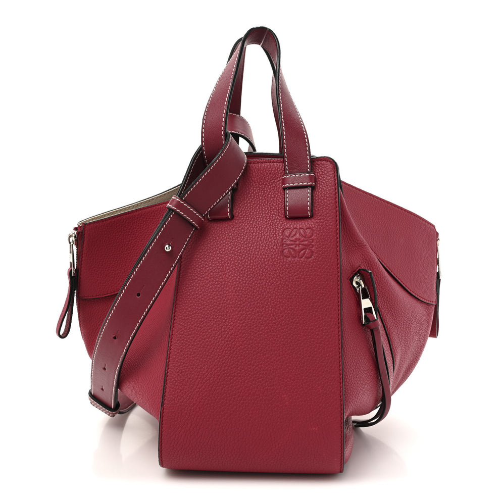 Grained Calfskin Small Hammock Shoulder Bag Raspberry
