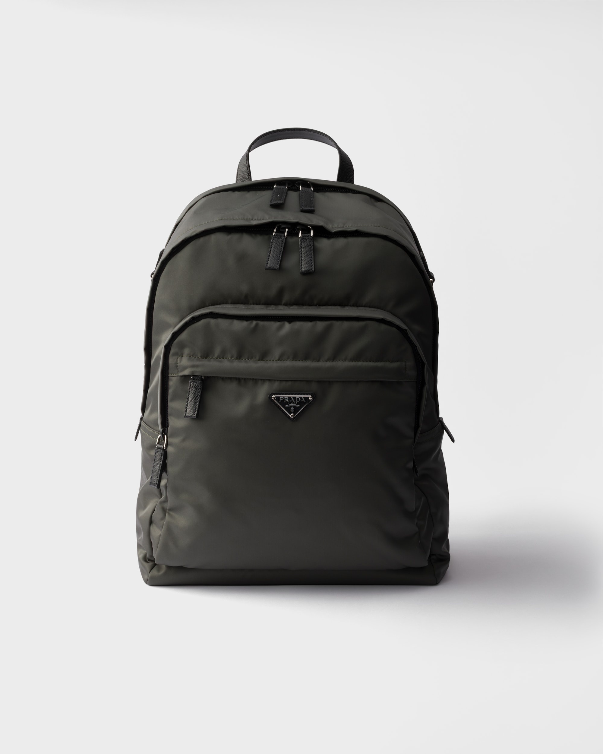 Re-Nylon and Saffiano leather backpack