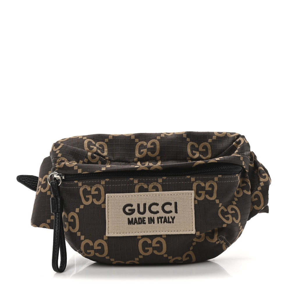 Recycled Polyester Monogram Jumbo GG Belt Bag Ebony Beige