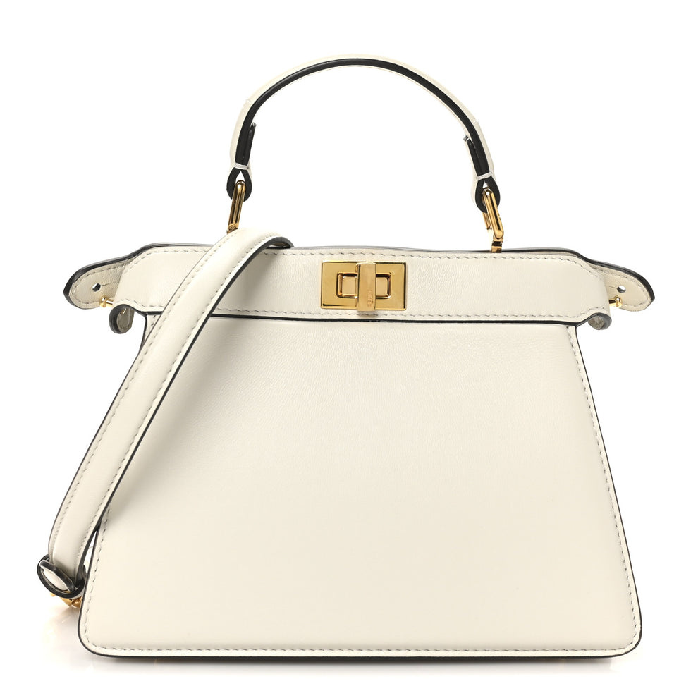 Shiny Nappa Petite Peekaboo I SEE U Satchel White