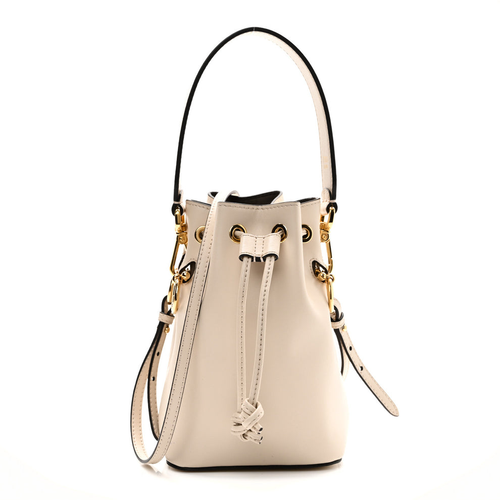 Vitello Cruise F is Fendi Mini Mon Tresor Bucket Bag White Ice