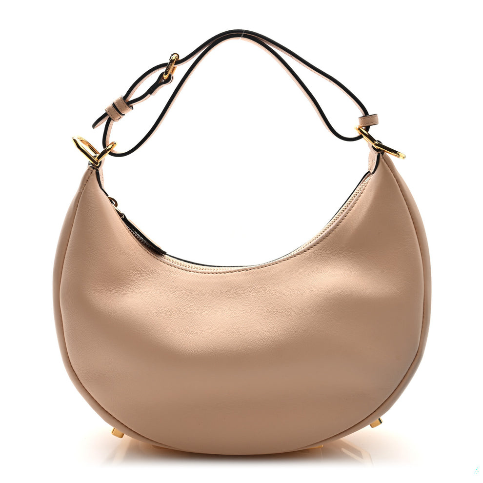 Vitello Grace Matte Small Fendigraphy Hobo Bag Light Rose