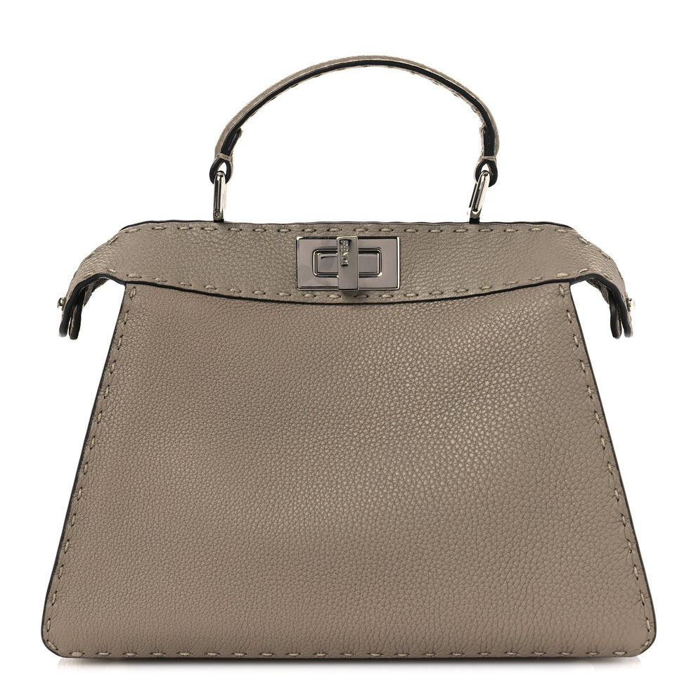 Cuoio Romano Selleria Chamois Small Peekaboo I SEE U Satchel Corda Camelia Cipria