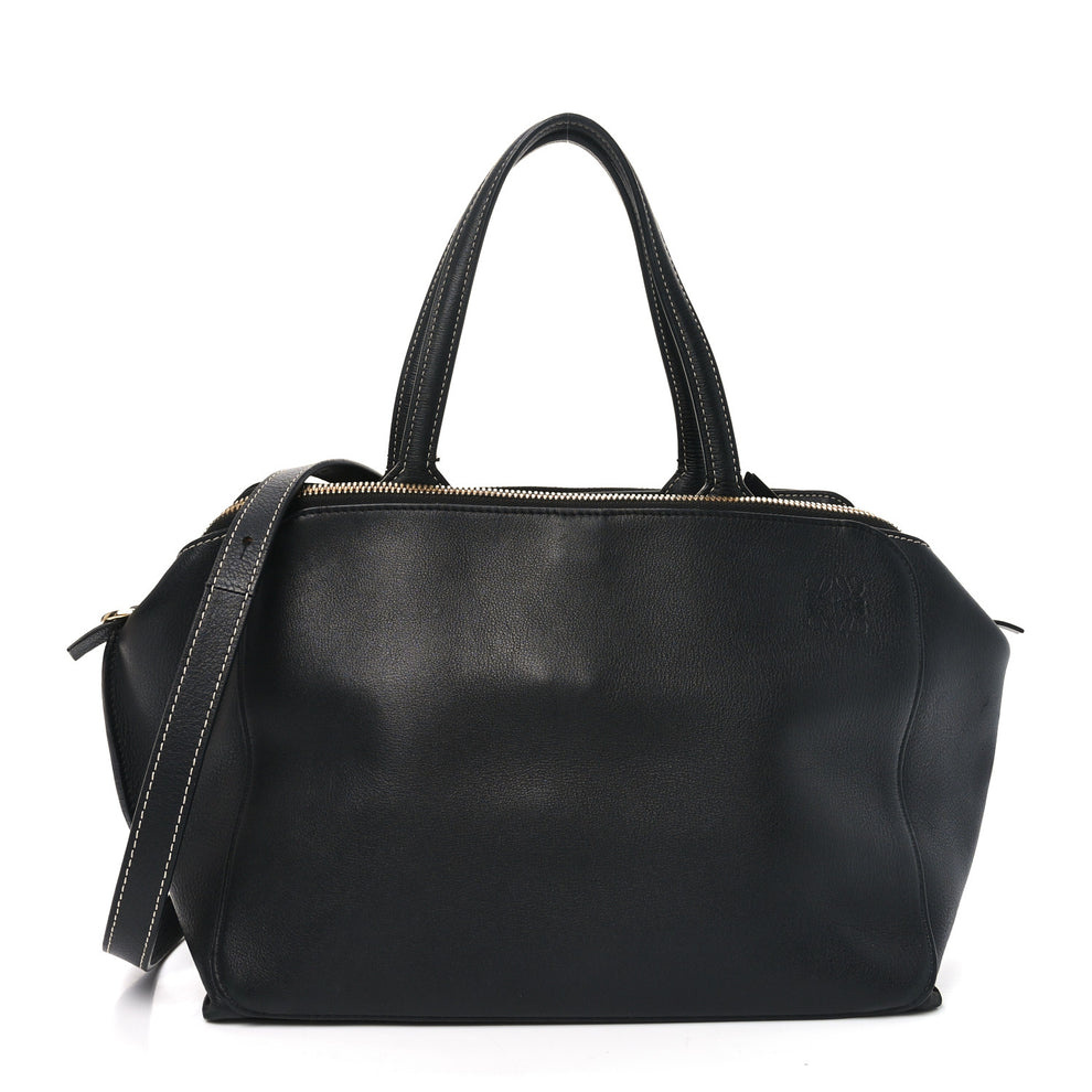 Calfskin Triple Zip Tote Black