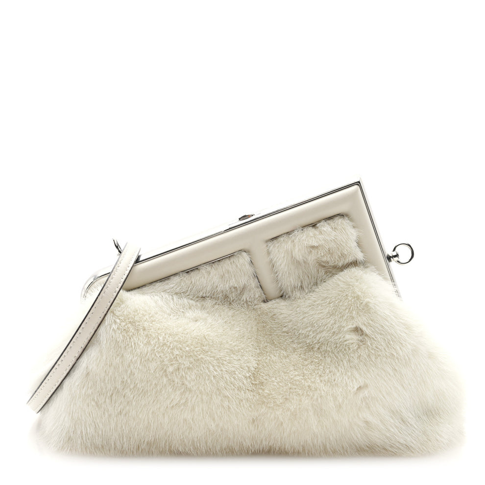 Mink Shiny Nappa Small Fendi First Latte Palladio