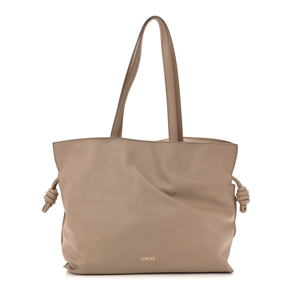 Calfskin Large Flamenco Knot Bag Sand