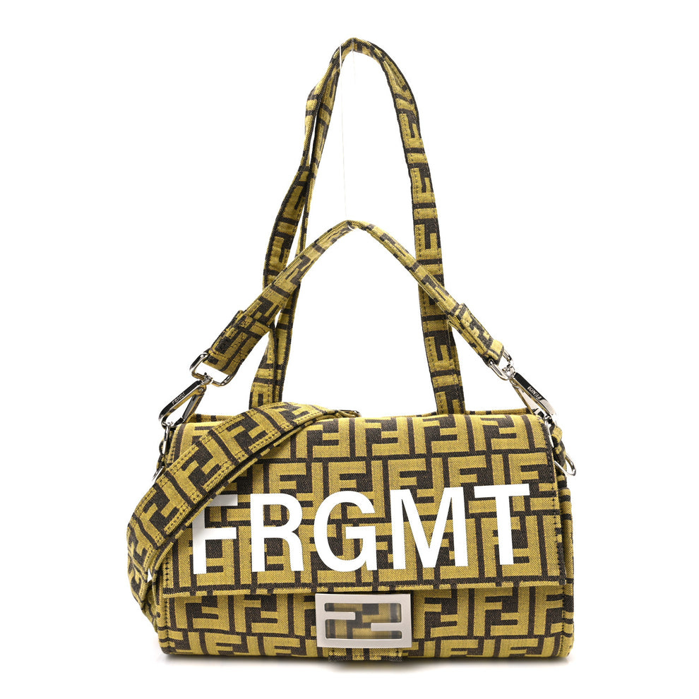 x FRGMT Woven Fabric Jacquard FF Embroidered Baguette Foldable Tote Tobacco Mimosa