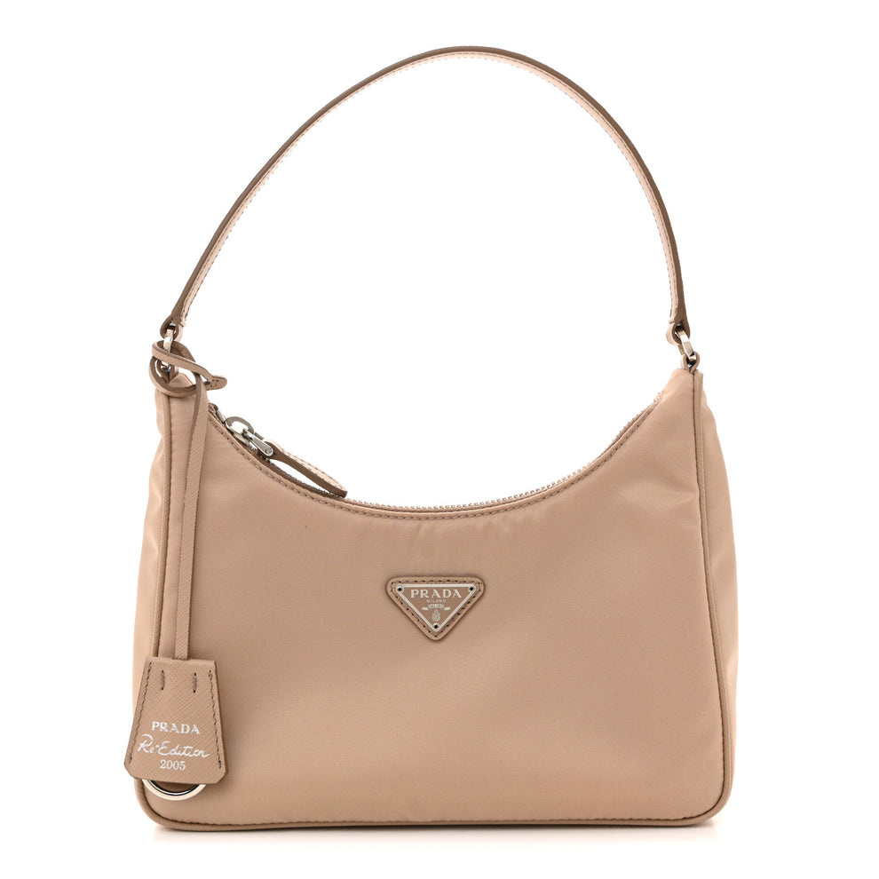 Re-Nylon Saffiano Mini Re-Edition 2005 Bag Cammeo