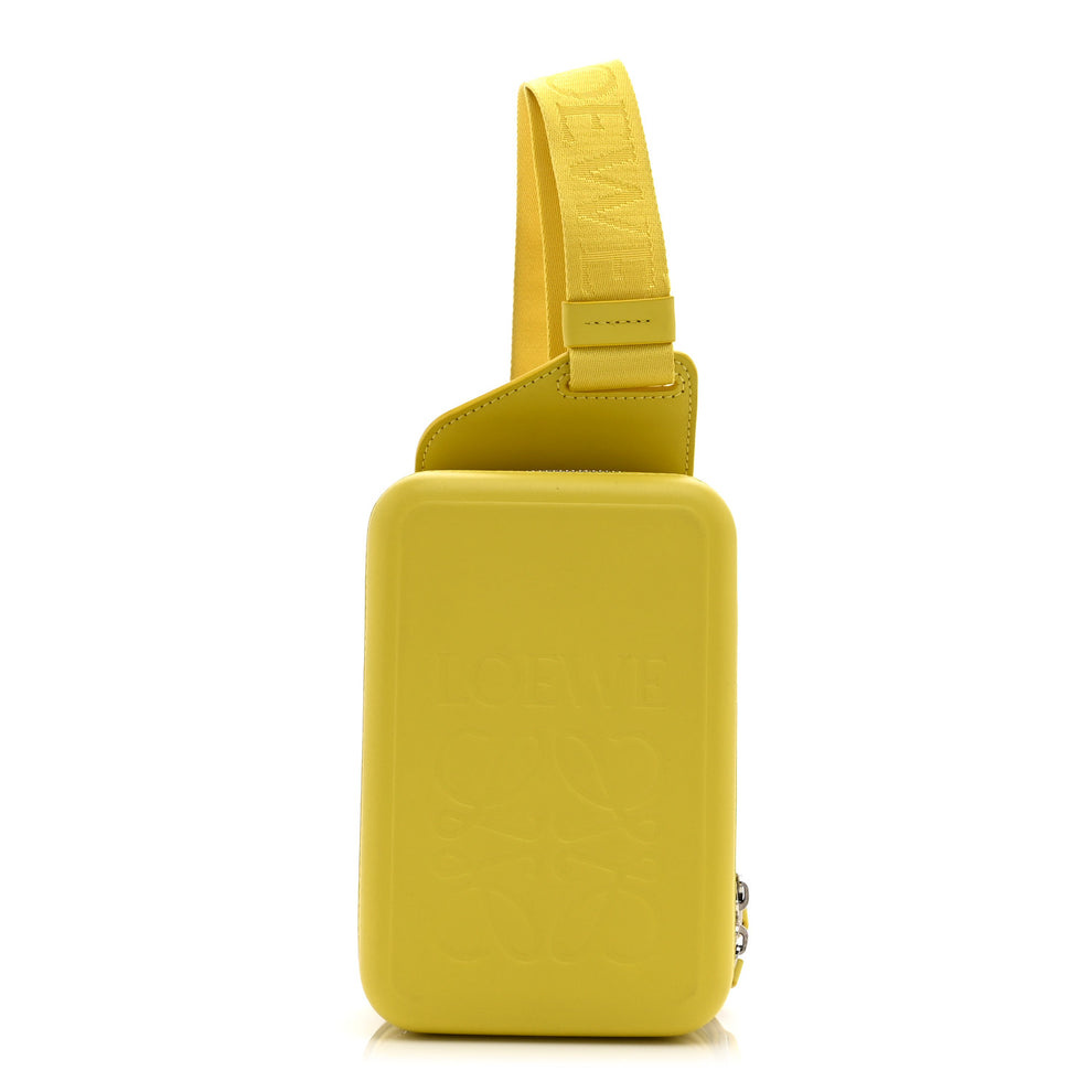 Calfskin Molded Sling Crossbody Bag Yellow