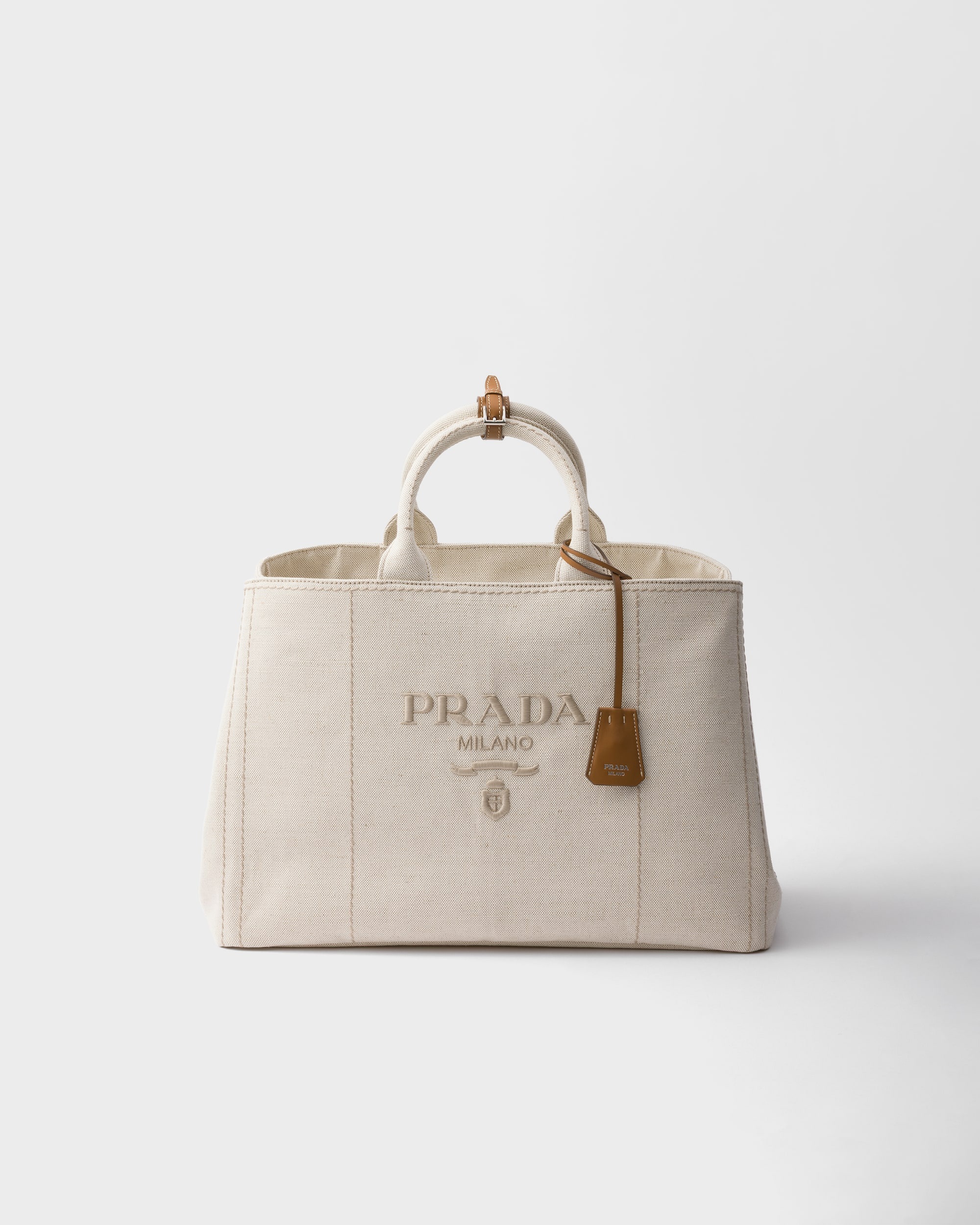 Prada Jardinière extra-large linen blend tote bag