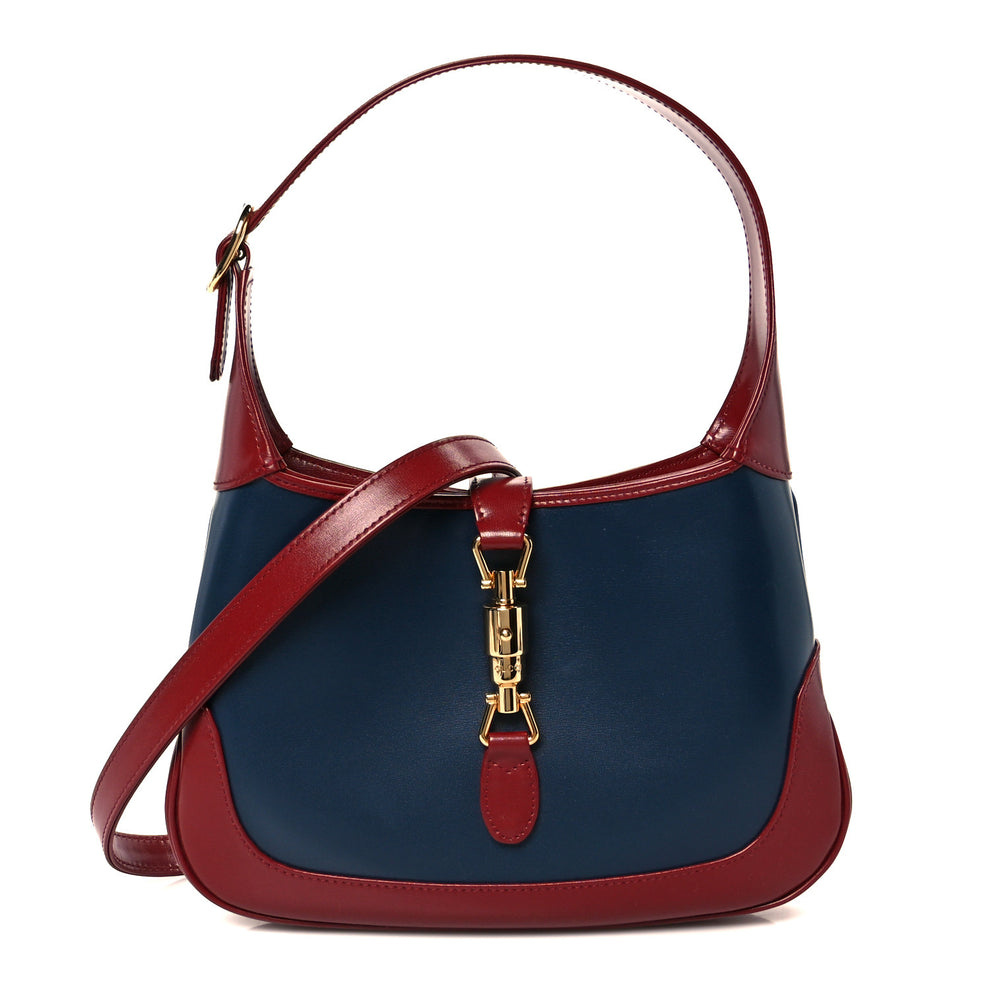 Boarded Dyana Lux Calfskin Bi-Color Small Jackie 1961 Hobo Blue Agata New Cherry Red