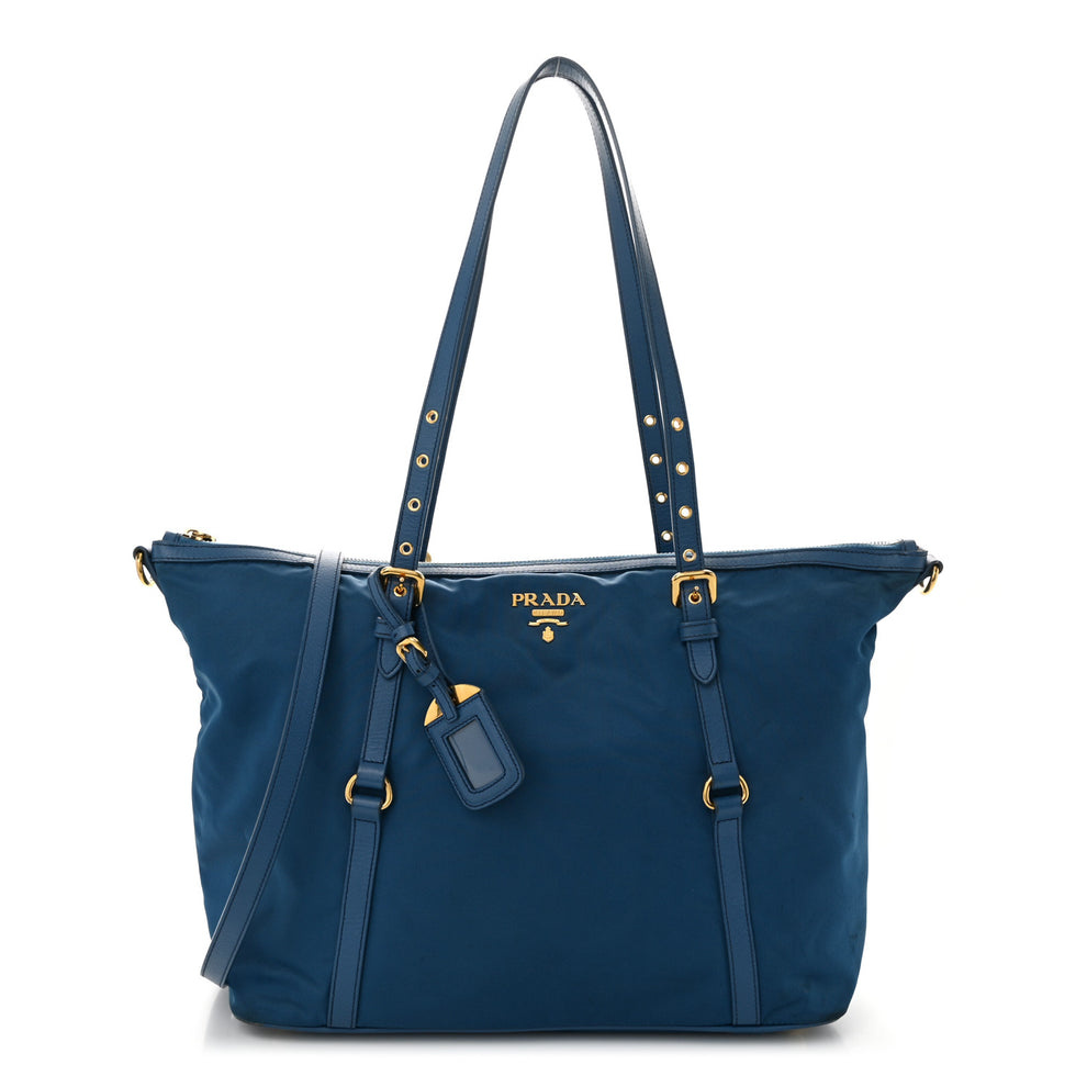 Tessuto Nylon Saffiano Tote Cobalto