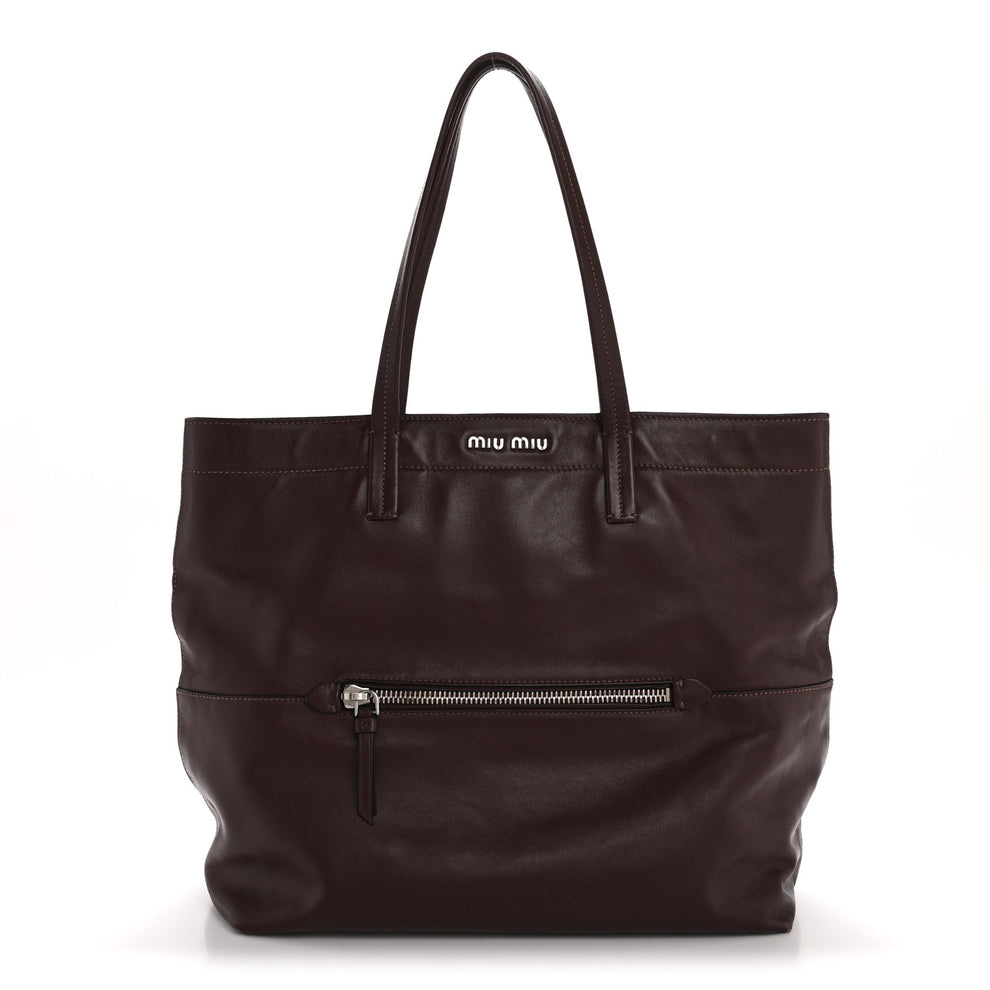 Vitello Soft Shopping Tote Burgundy