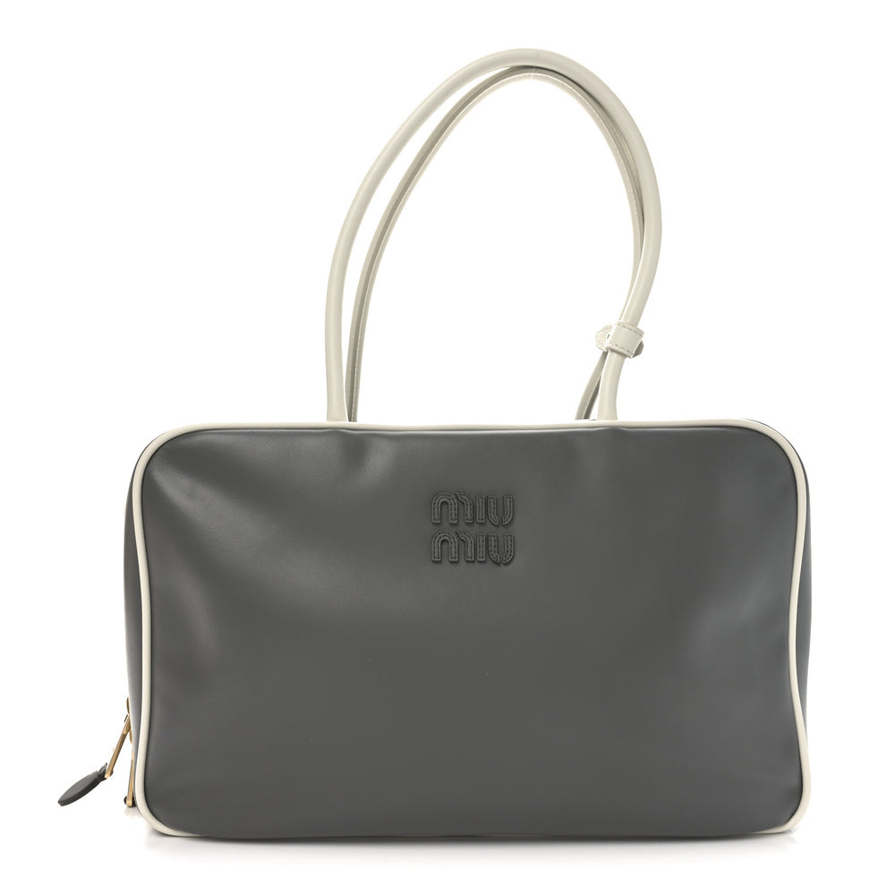 Soft Calf Softy Large Beau Top Handle Bag Marmo White