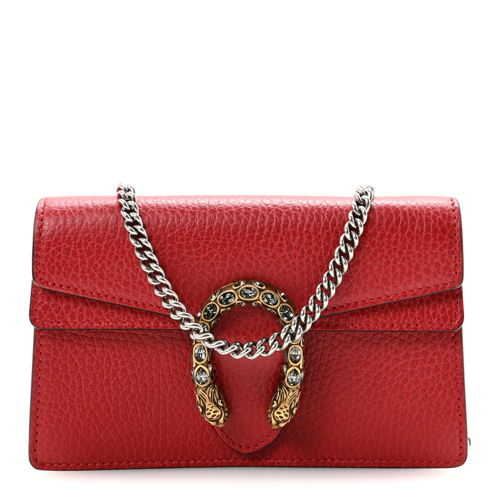 Calfskin Super Mini Dionysus Shoulder Bag Hibiscus Red
