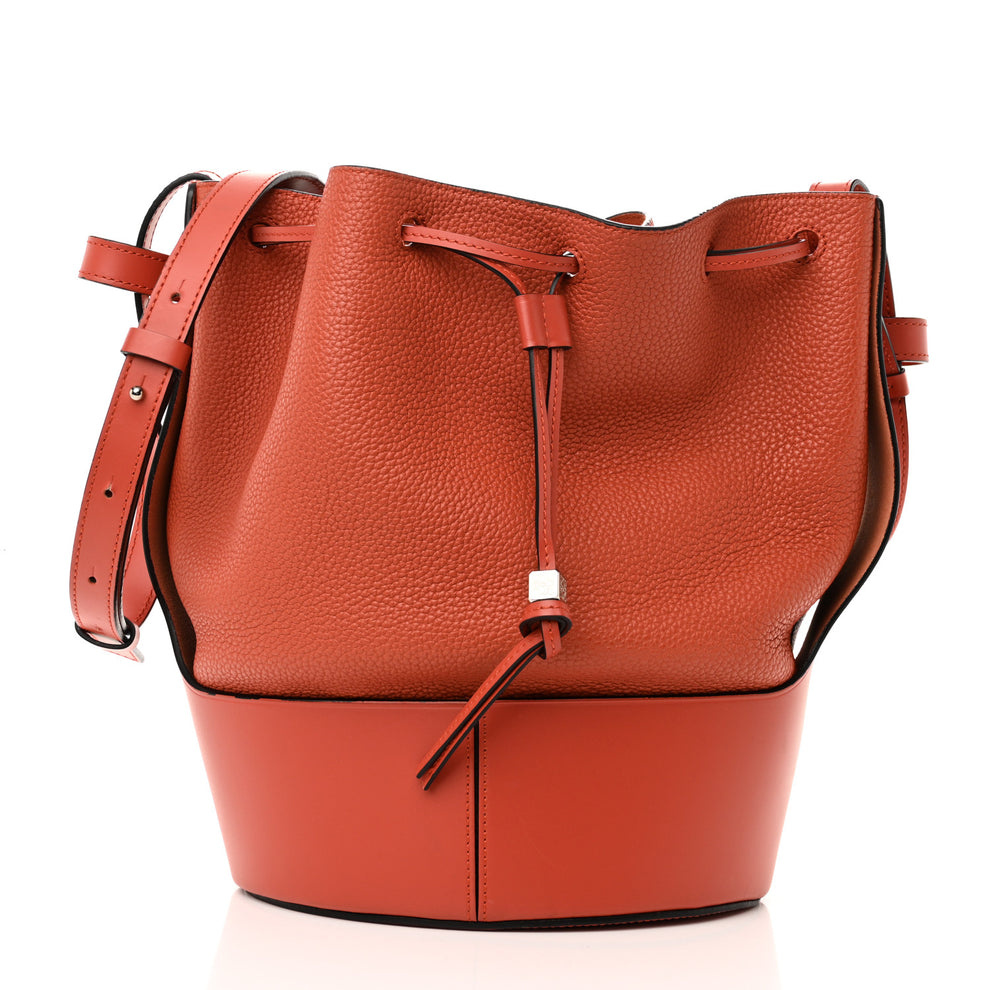 Calfskin Medium Balloon Bucket Bag Pumpkin