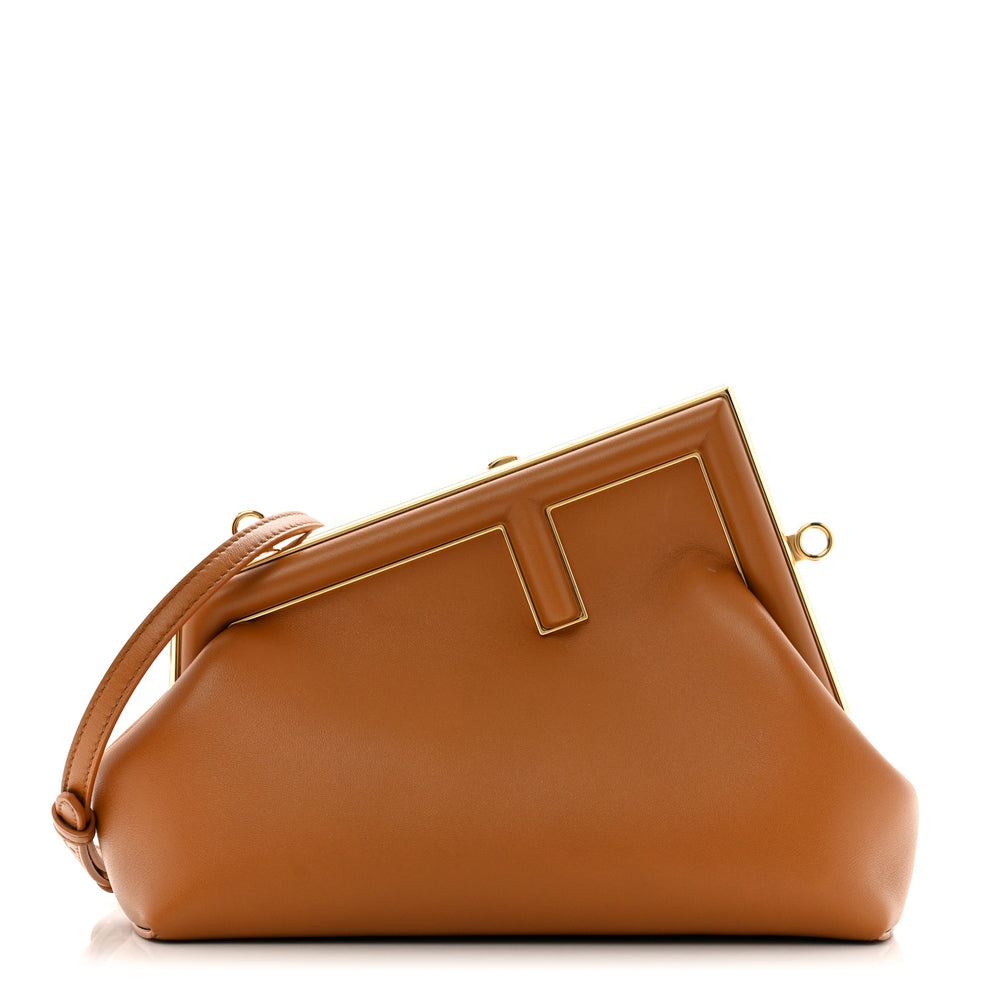 Shiny Nappa Small Fendi First Caramello