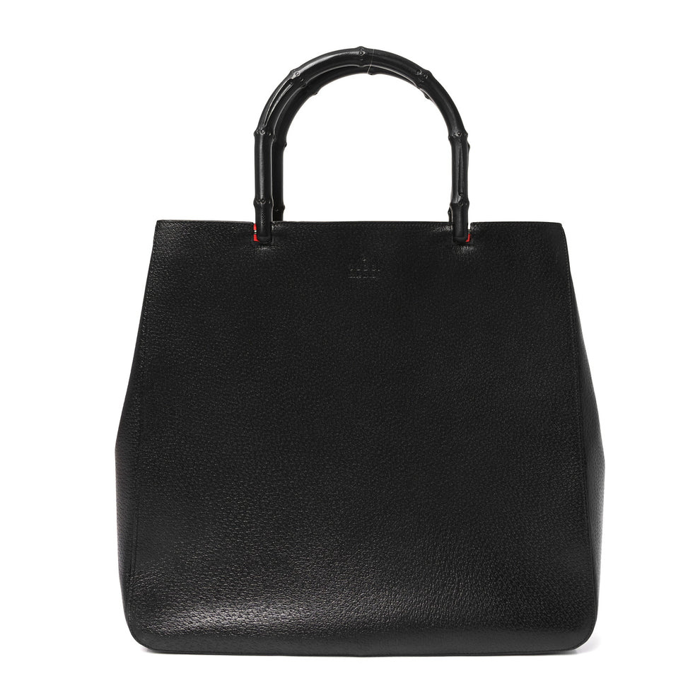Pigskin Cinghiale Bamboo Tote Black