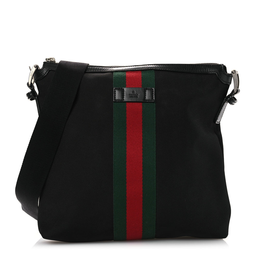 Techno Canvas Web Messenger Bag Black