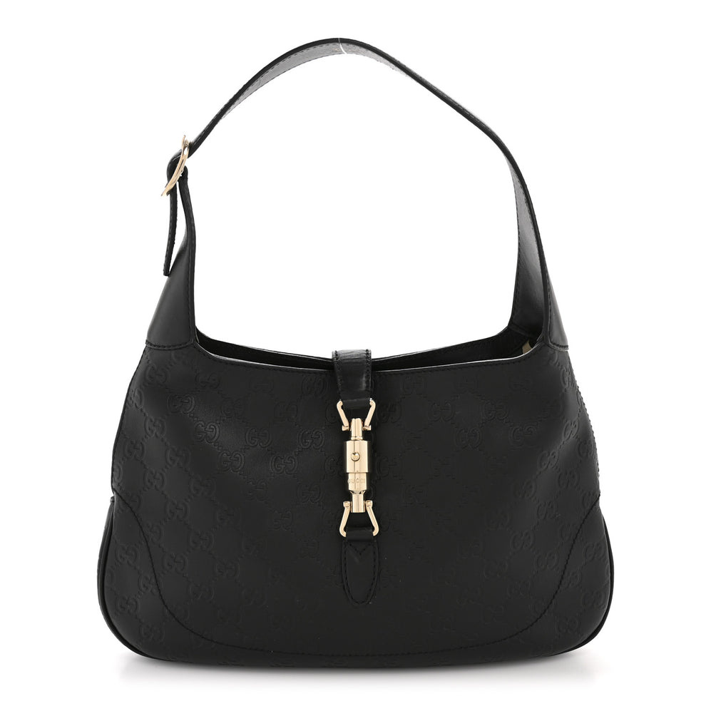 Guccissima Small Jackie O Hobo Black