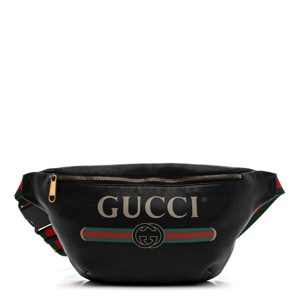 Grained Calfskin Logo Belt Bag Black