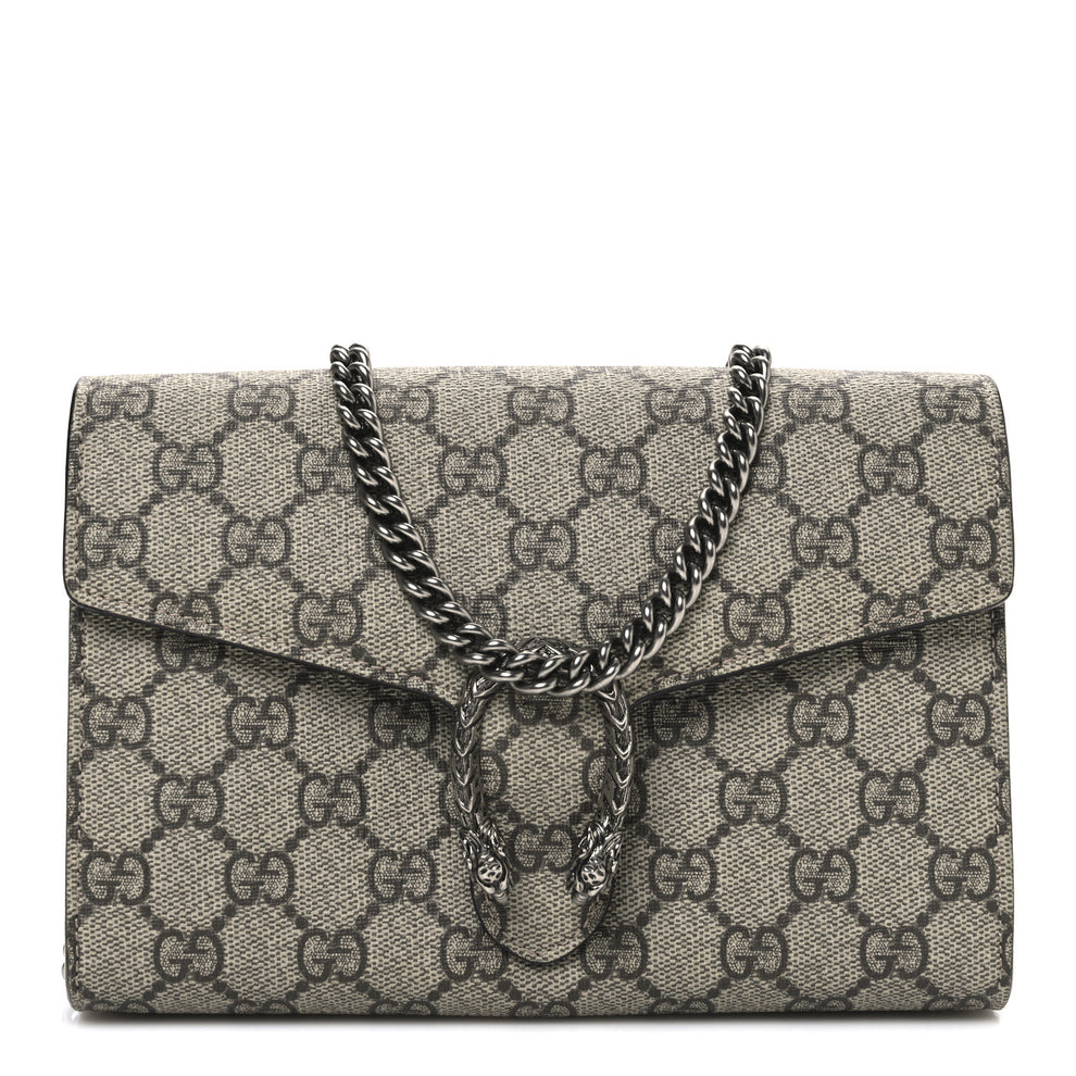 GG Supreme Monogram Mini Dionysus Chain Wallet Beige Taupe