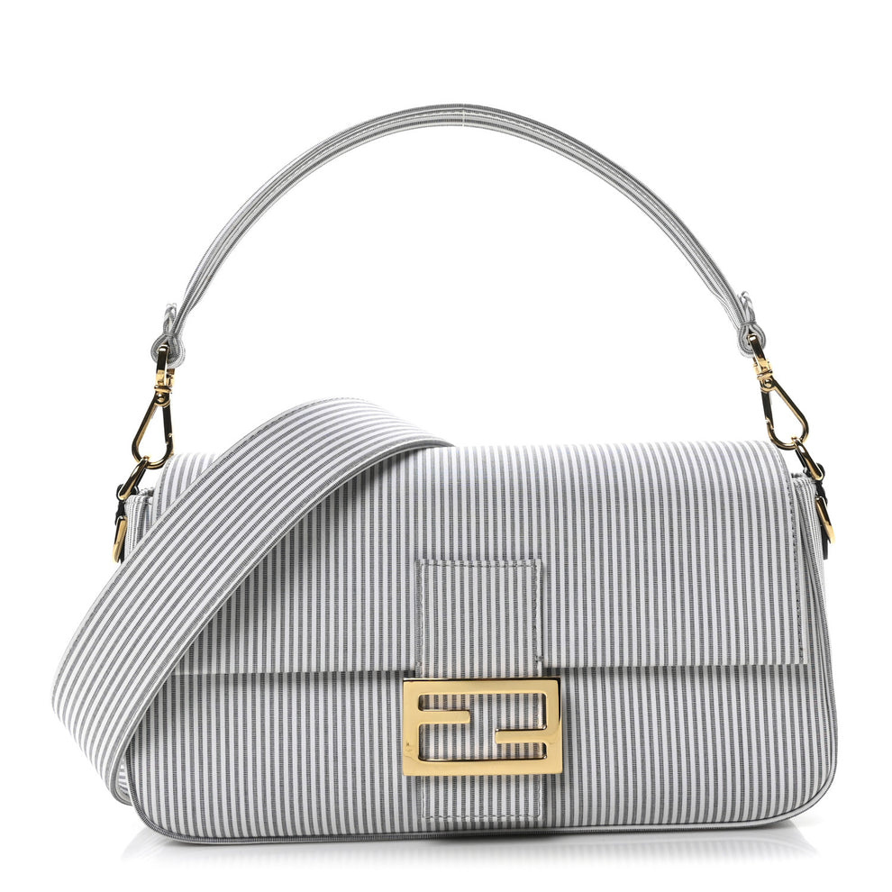 Cotton Cuoio Bretagna Striped Baguette Grigio White Black