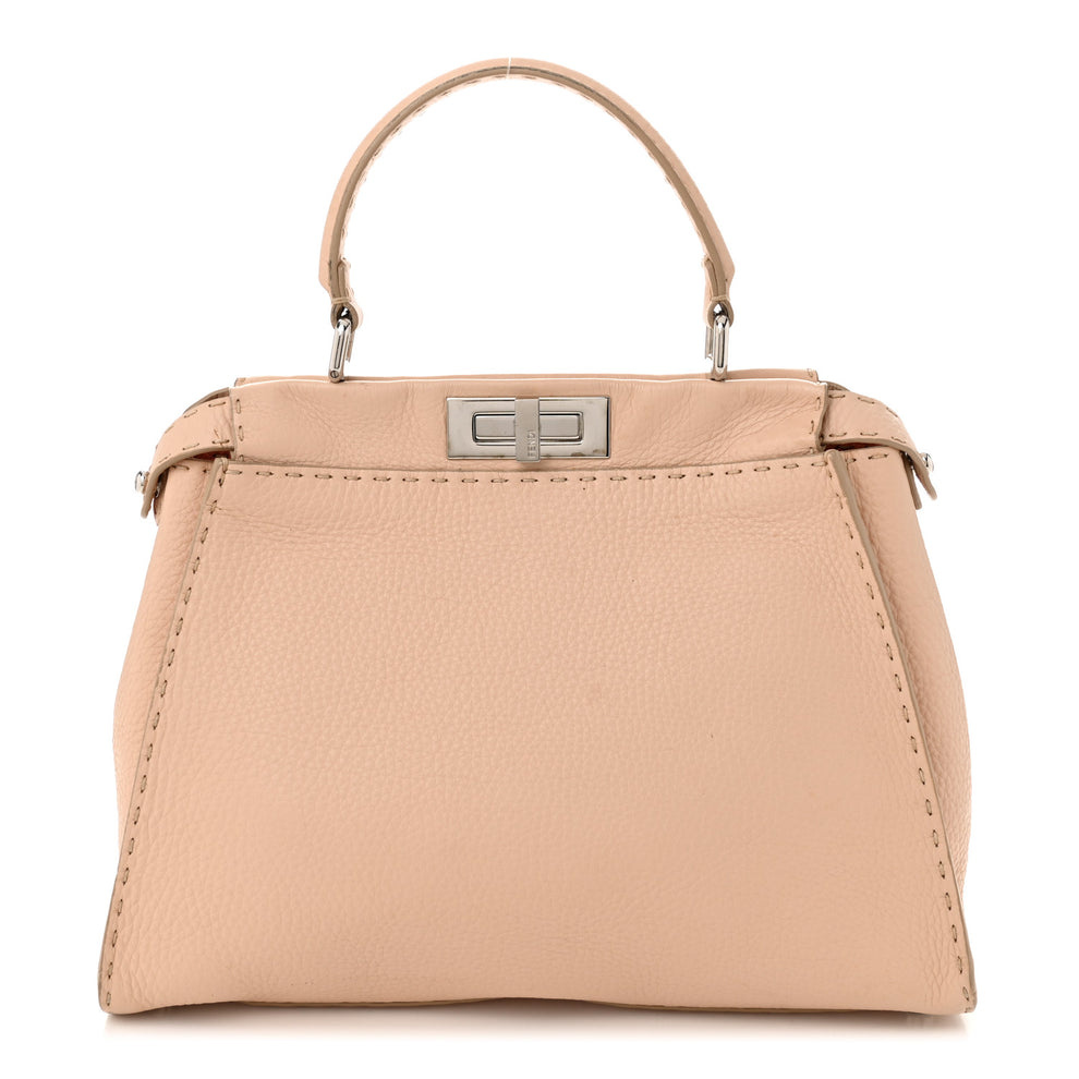 Cuoio Romano Selleria Bi-Color Medium Peekaboo Iconic Satchel Rosa Plaster Pesca