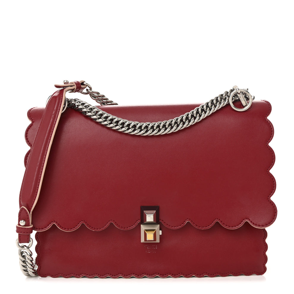 Vitello Liberty Scalloped Studded Kan I Shoulder Bag Fragola