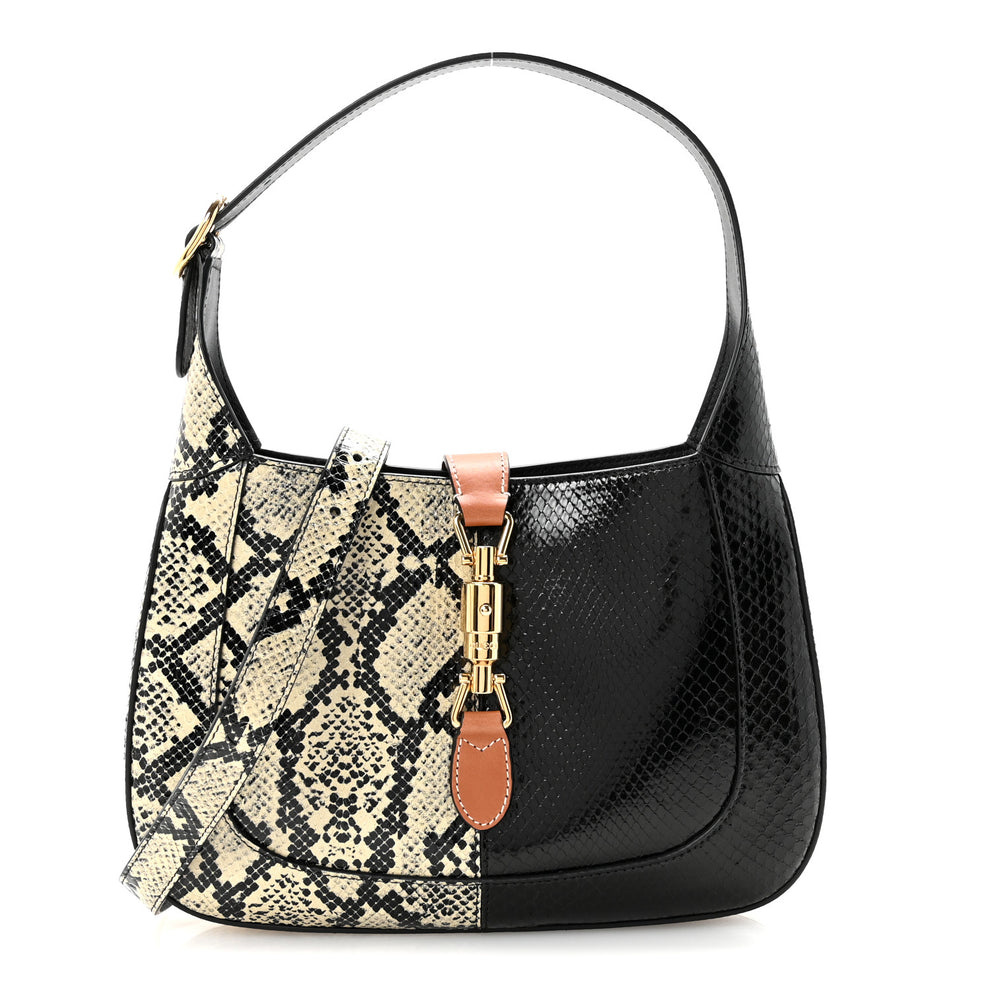 Snakeskin Small Jackie 1961 Hobo Black Beige