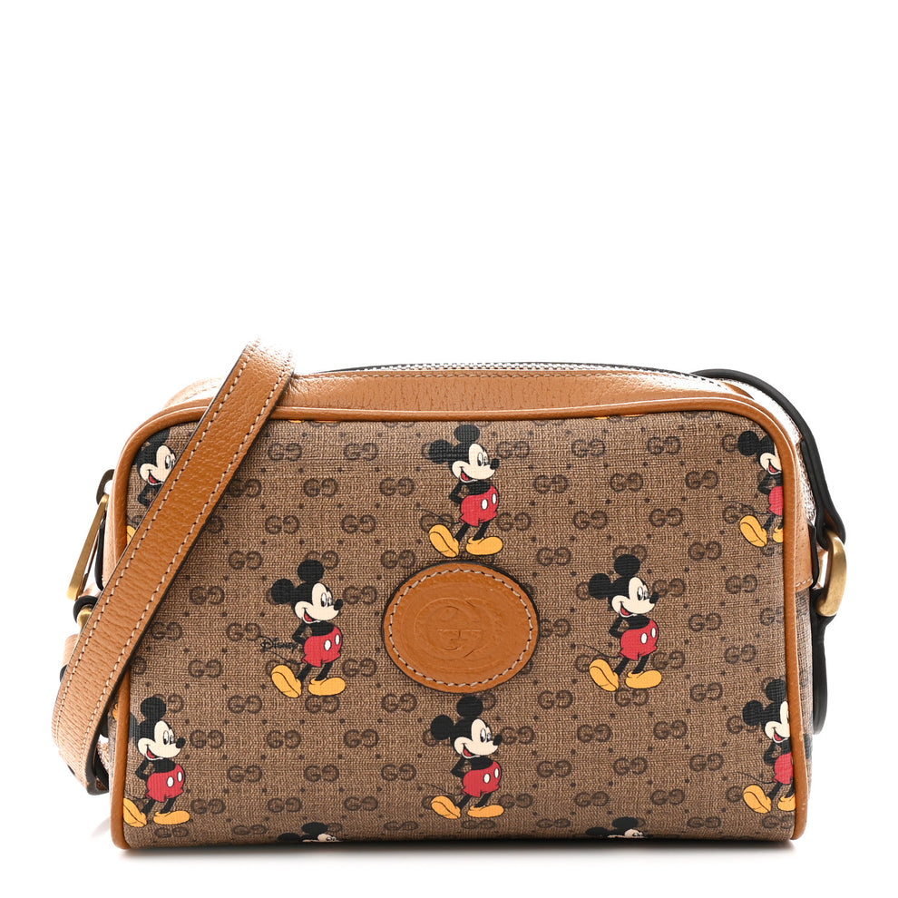 X DISNEY Mini Vintage GG Supreme Monogram Mickey Mouse Shoulder Bag Beige Vintage Sun Oil