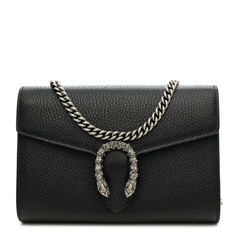 Calfskin Mini Dionysus Chain Wallet Black