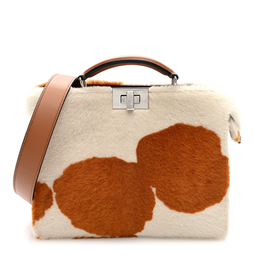 Lamb Fur Cow Print Mini Peekaboo I SEE U X Cross Satchel Saddler