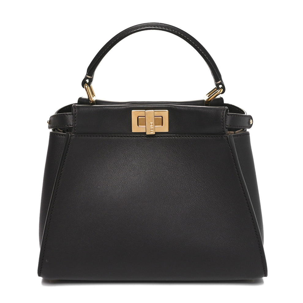 Vitello Seta Nabuk Pequin Mini Peekaboo Iconic Satchel Ebano Tobacco Moro